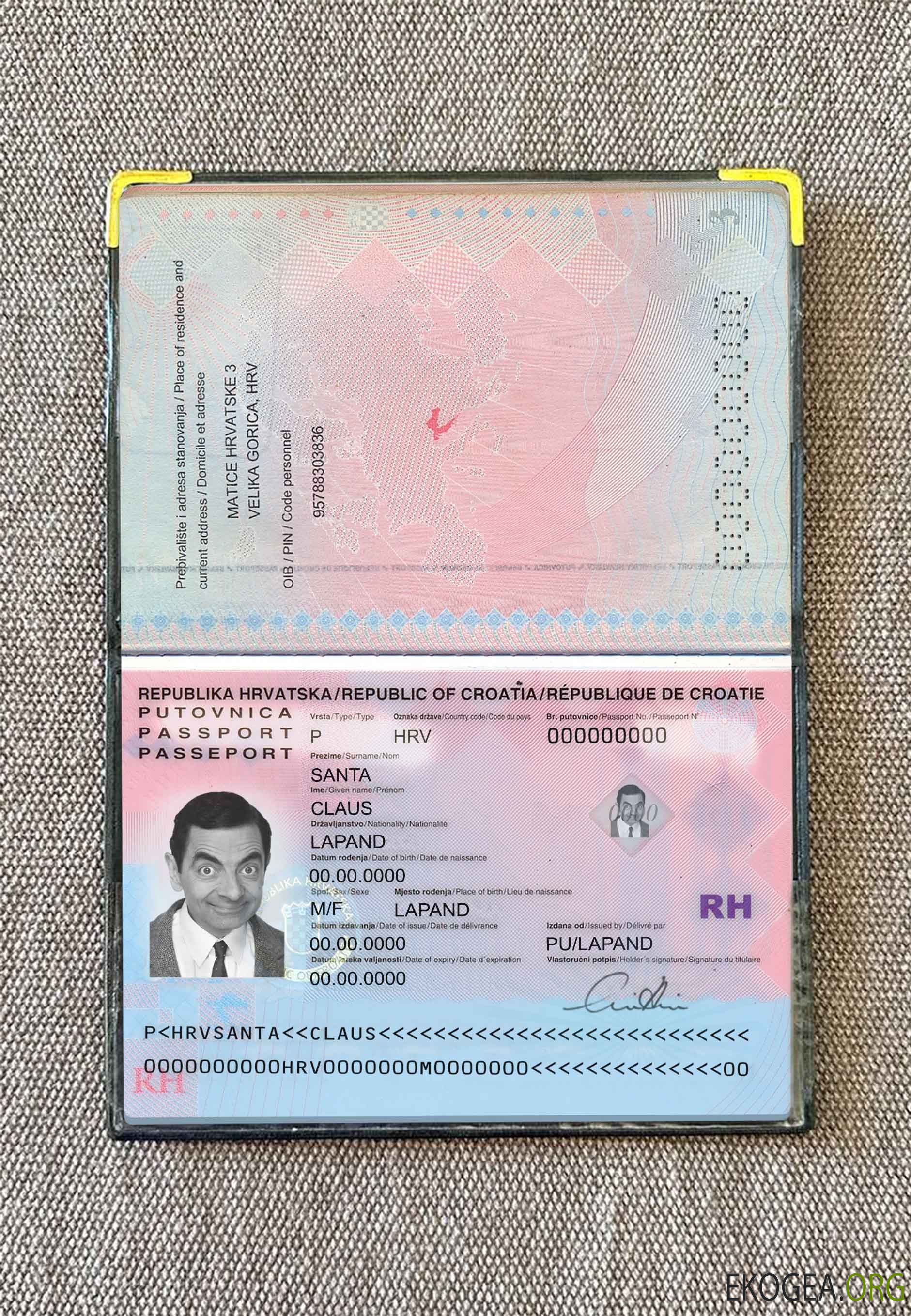 Look photo du passeport croate